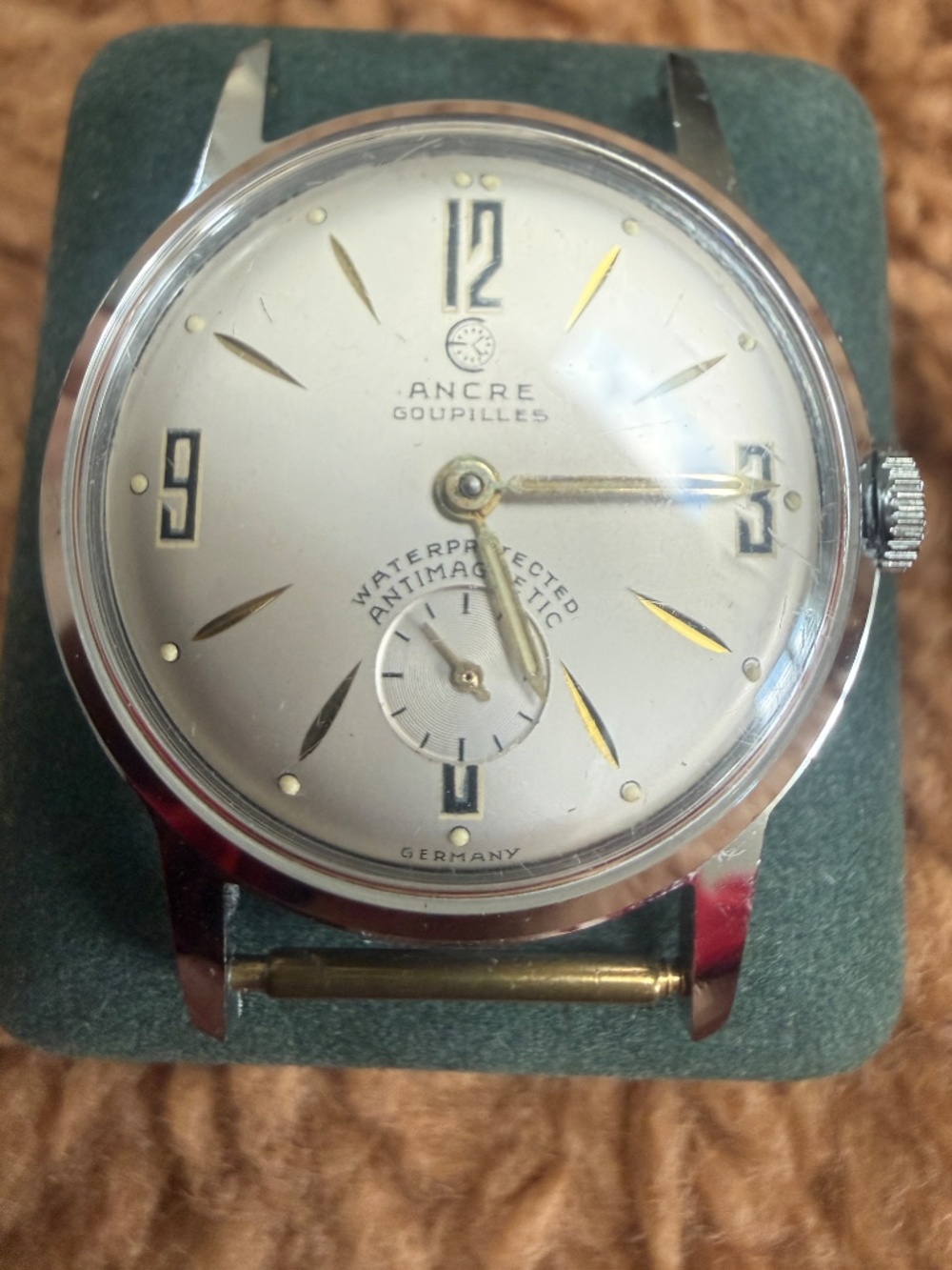 Vintage Ancre Goupilles Manual-wind Men’s Watch Silver Tone Antimagnetic 30mm - Picture 2 of 4